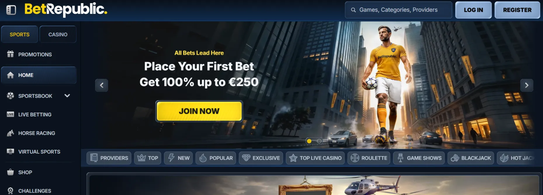 BetRepublic Casino Screen